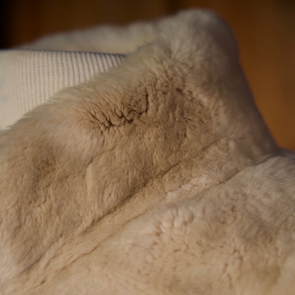 M.Miller 100% Real Fur Cream Zip-Up Vest Woman's M - Picture 4 of 17